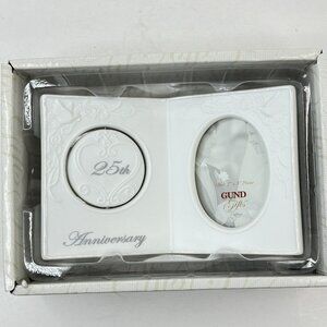 Gund Gifts Hearts United Porcelain 25th Anniversary Wedding Picture Frame 60556